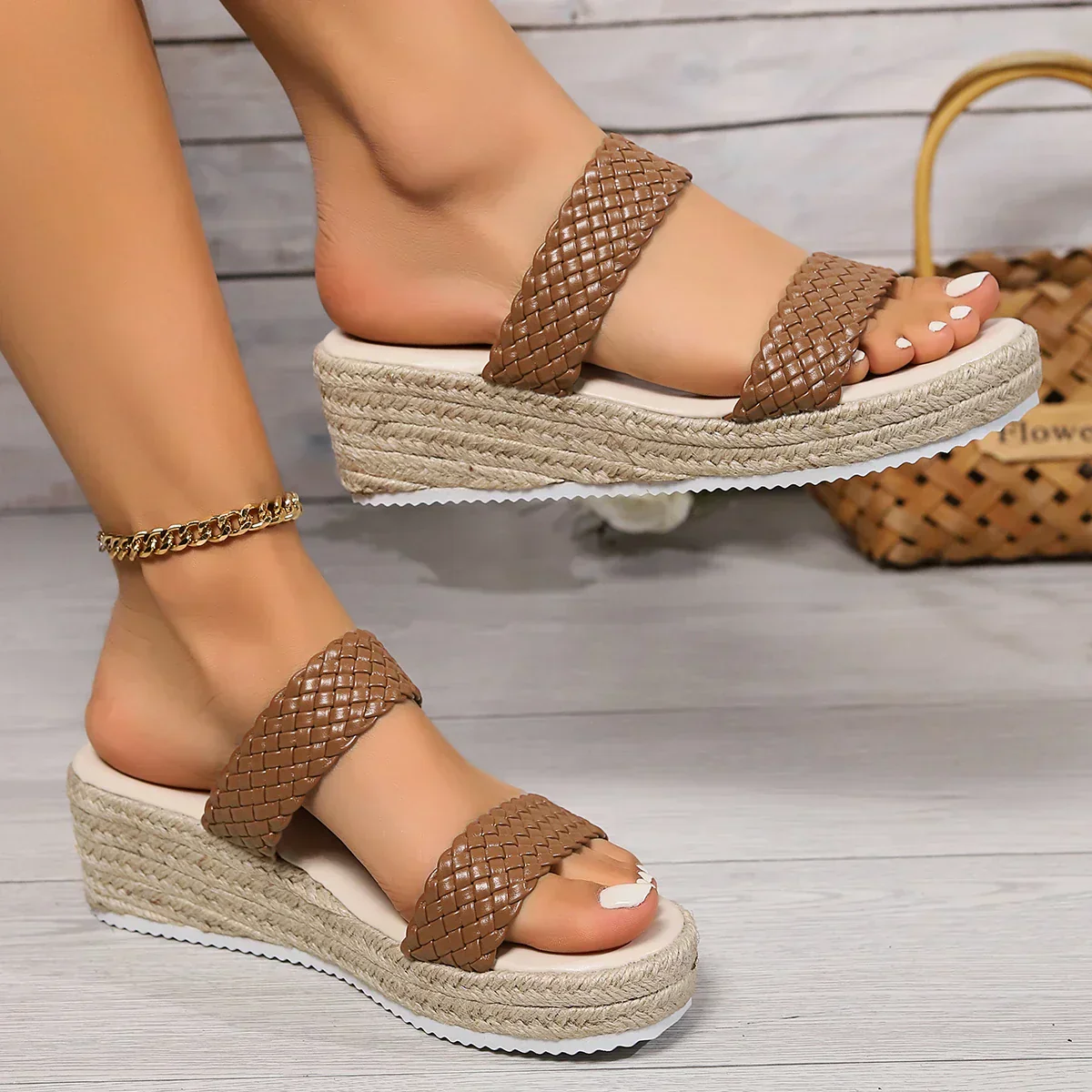 Women's Braided Platform Sandals - Image 7