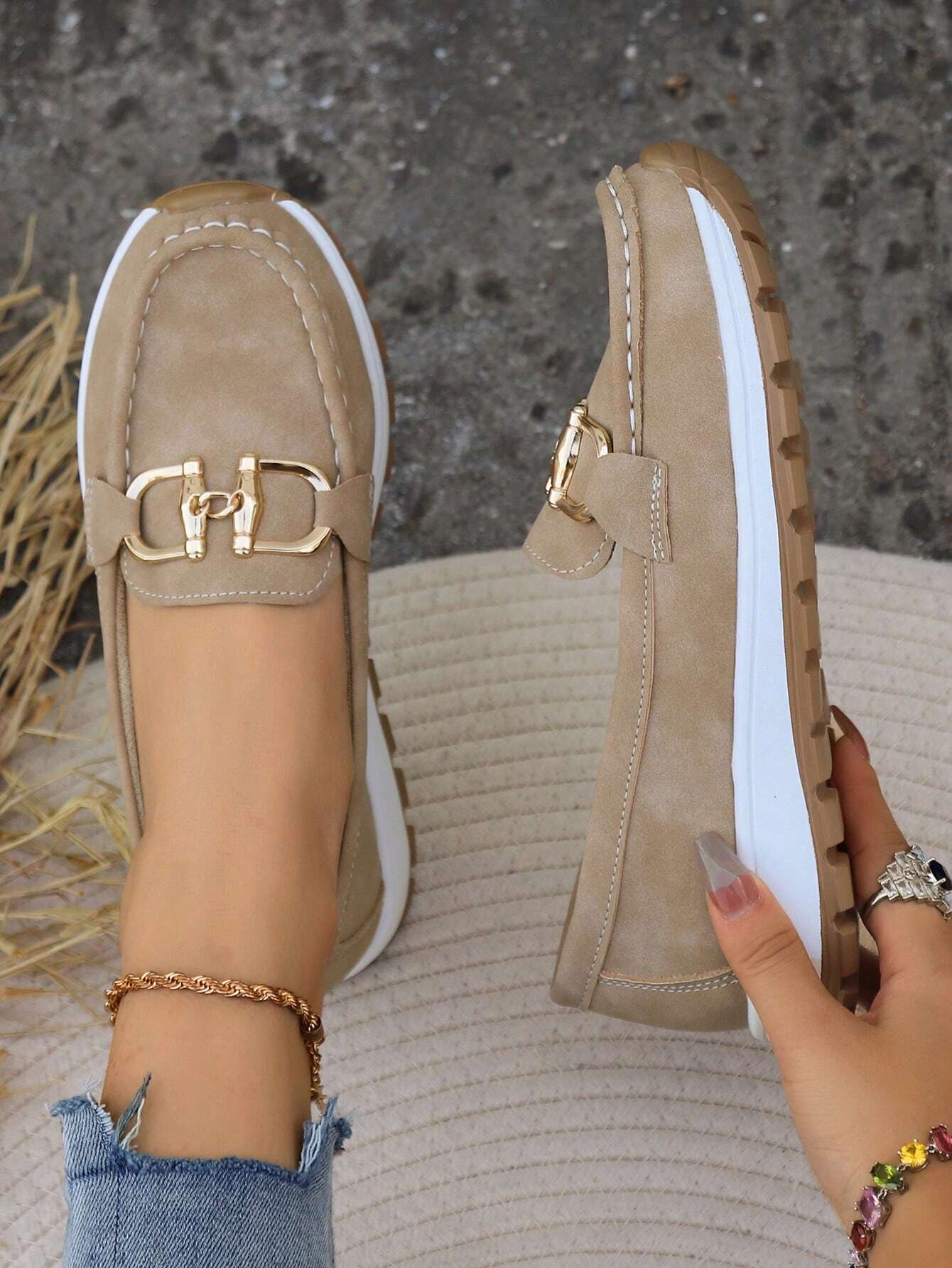 Xandra | Women's Buckle Detail Loafers - Image 5