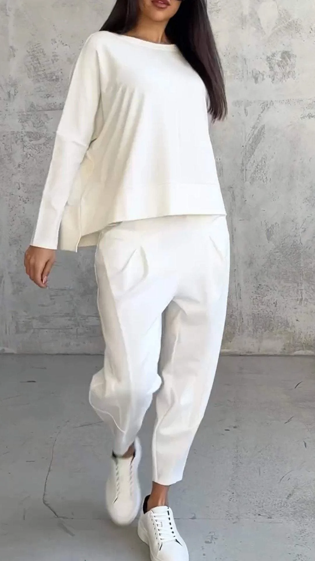 Zara | Women's Two Piece Tracksuit Set Crew Neck Sweatshirt Jogger Pants - Image 3